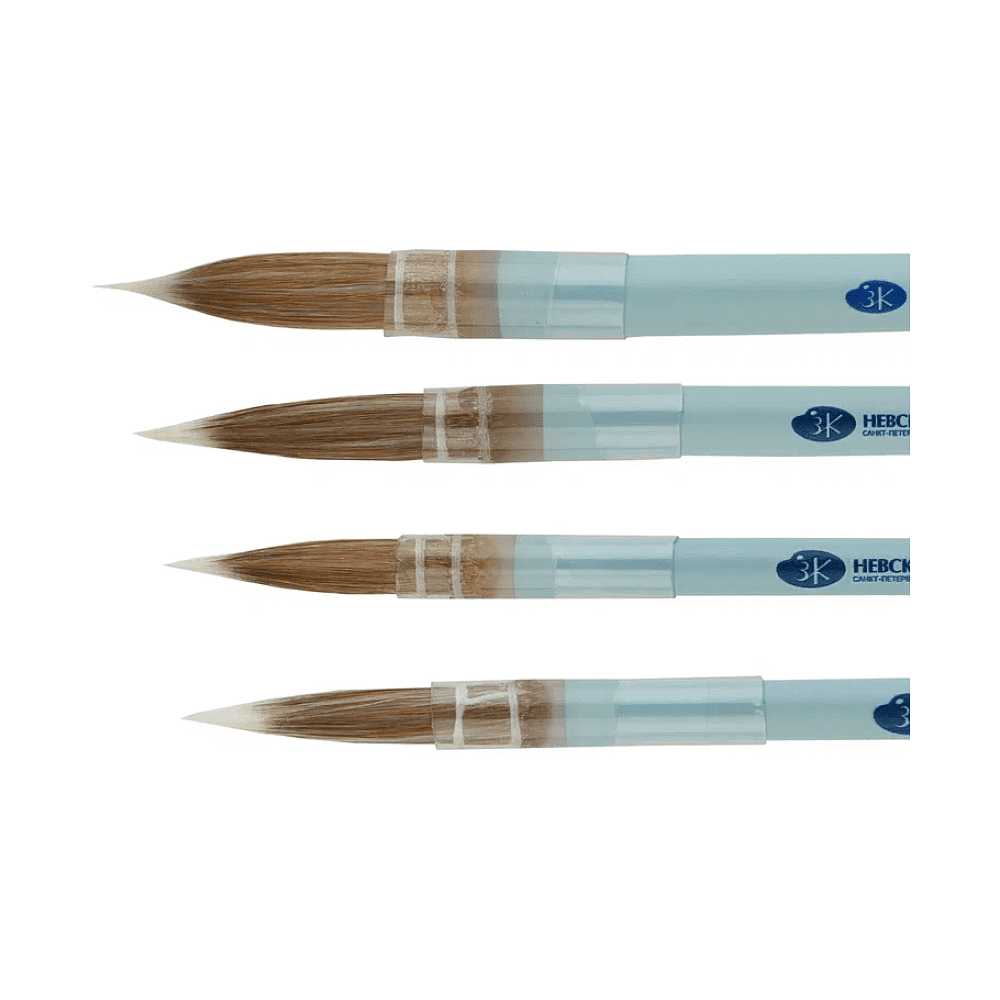 Кисть "Белые ночи", круглая, на короткой ручке, со скосом, №10 - 6