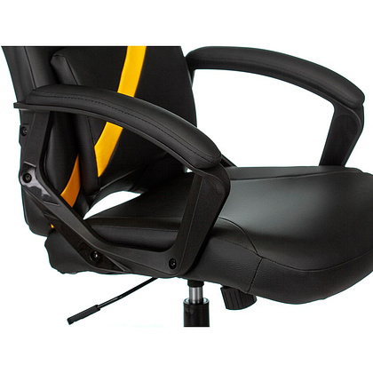 Кресло игровое "Zombie DRIVER", экокожа, пластик, черный, желтый - 9