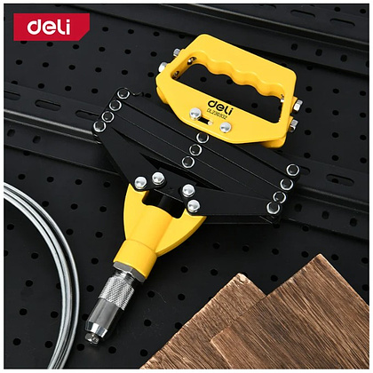 Заклепочник рычажно-складной Deli YS EDL236932, 812 мм, 3.2-6.4 мм, желтый, черный - 3