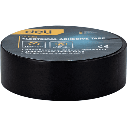 Изолента ПВХ Deli YS EDL5261, 18 мм x 10 м, 130 мкм, черная - 6