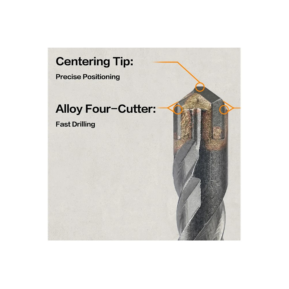 Бур по бетону Deli YS EDH-YCZ16014-E1, 14x160 мм, X-Tip, SDS-PLUS - 5