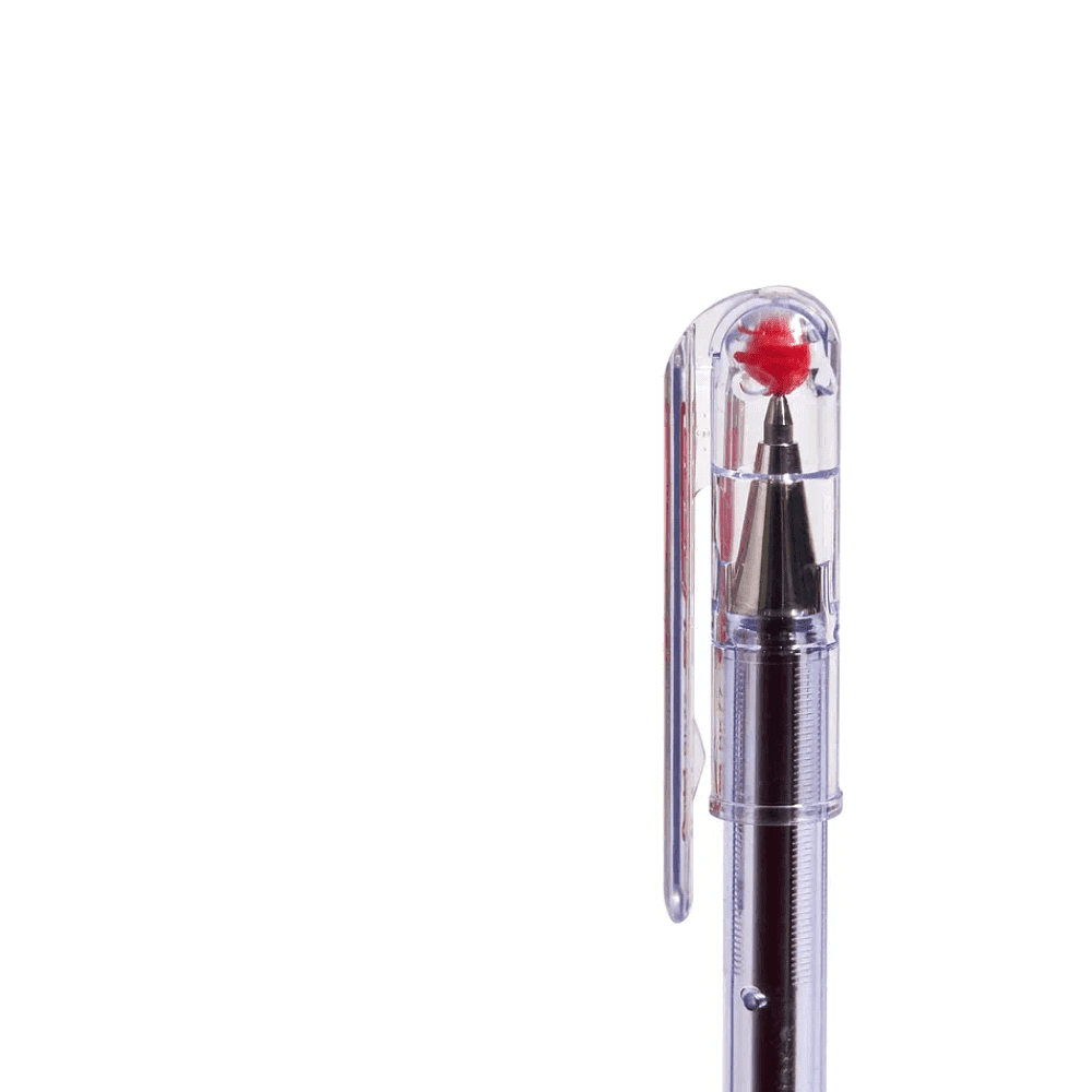 Ручка шариковая "ВК 77", 0.7 мм, прозрачный, стерж. красный - 5