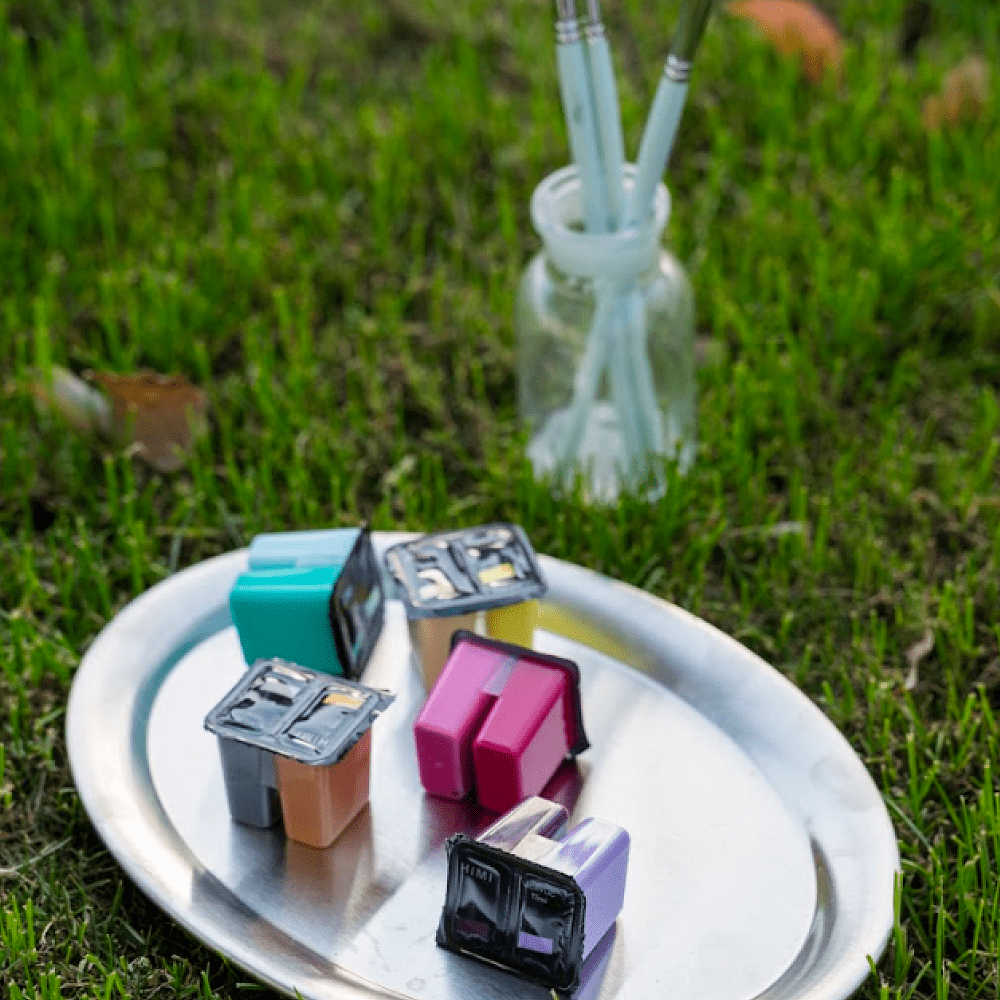 Краски акриловые"Himi Jelly Cup", набор 36 цветов, 12 мл, кювета - 23