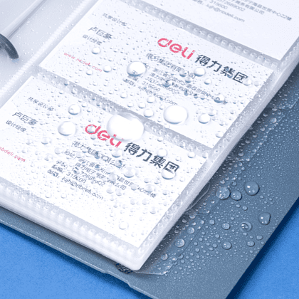 Визитница настольная "Deli", 140х198 мм, 90 карт, синий - 5