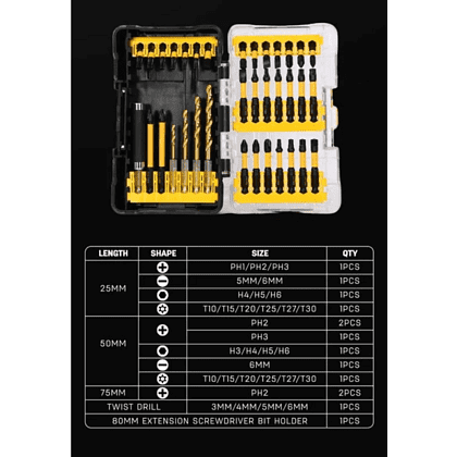 Набор оснастки Deli YS EDL251204, 35 шт. - 6