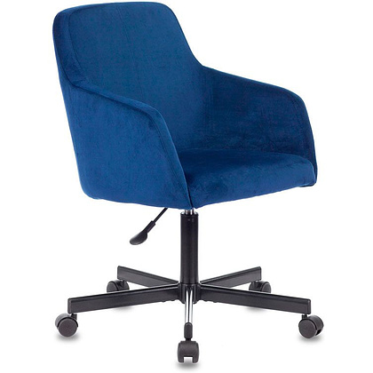 Кресло для персонала Бюрократ "CH-380M", ткань, металл, синий