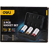 Набор головок торцевых ударных Deli YS EDL2003Q, 17/19/21 мм, 1/2", 3шт, кейс, ассорти - 7