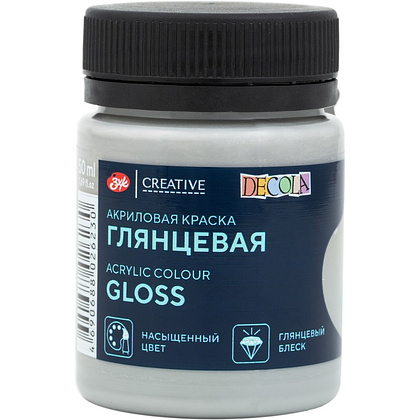 Краска акриловая глянцевая "Декола", 825 нейтрально-серая, 50 мл., банка