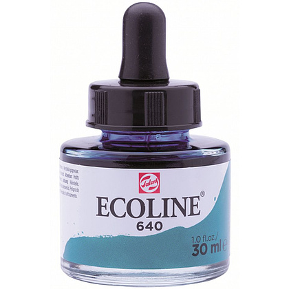 Жидкая акварель "ECOLINE", 640 сине-зеленый, 30 мл