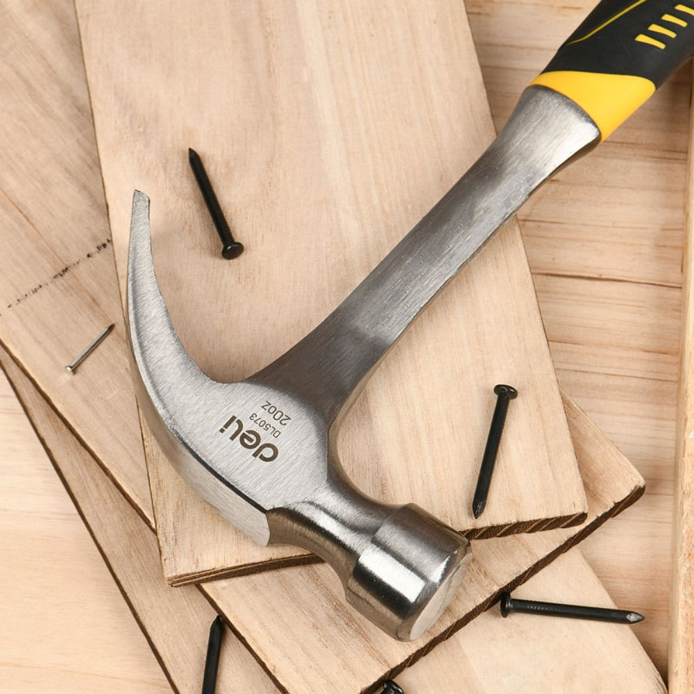 Молоток-гвоздодер Deli YS EDL5073, 0,55 кг, цельнокованный, фибергласовая рукоятка - 5