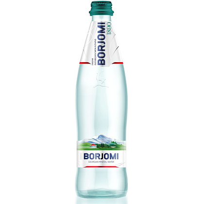 Вода минеральная "Borjomi", газированная, 0.5 л, стекло