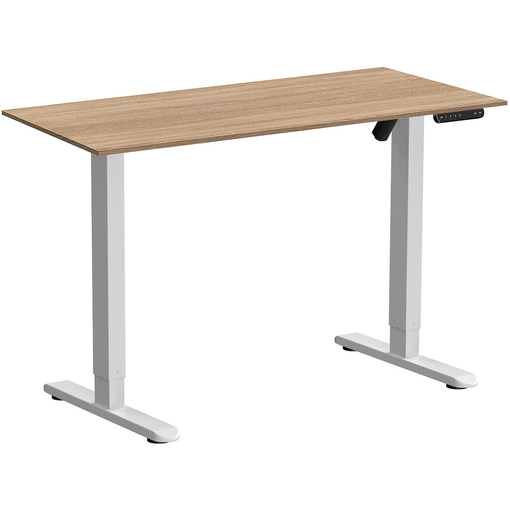 Стол с электроприводом WellDesk Basic 1300x675х18 белый/дуб бардолино натуральный (9191460+9072452)