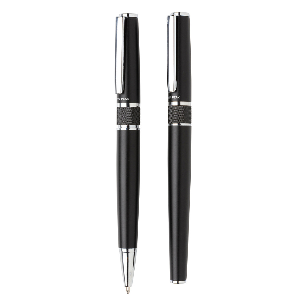 Набор ручек "Swiss Peak Deluxe": ручка шариковая автоматическая и роллер, черный