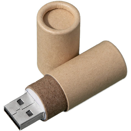 USB Flash накопитель 2.0 "Tube", 8 Gb, картон, натуральный