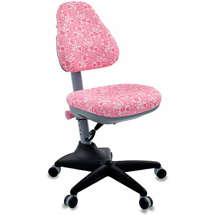 Кресло "Бюрократ KD-2", ткань, пластик, розовый 
