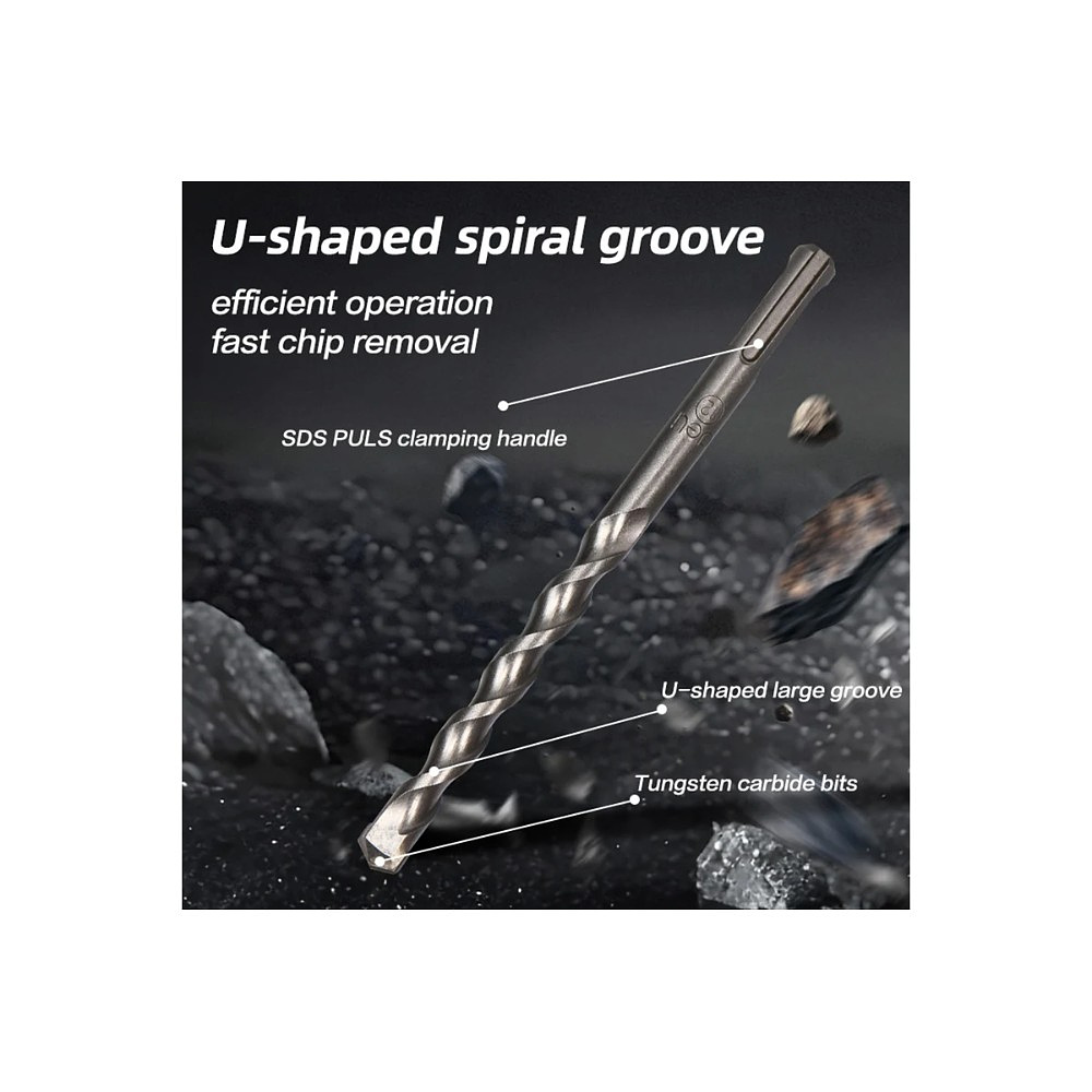 Бур по бетону Deli YS EDH-Y12160, 12x160 мм, SDS-PLUS - 3