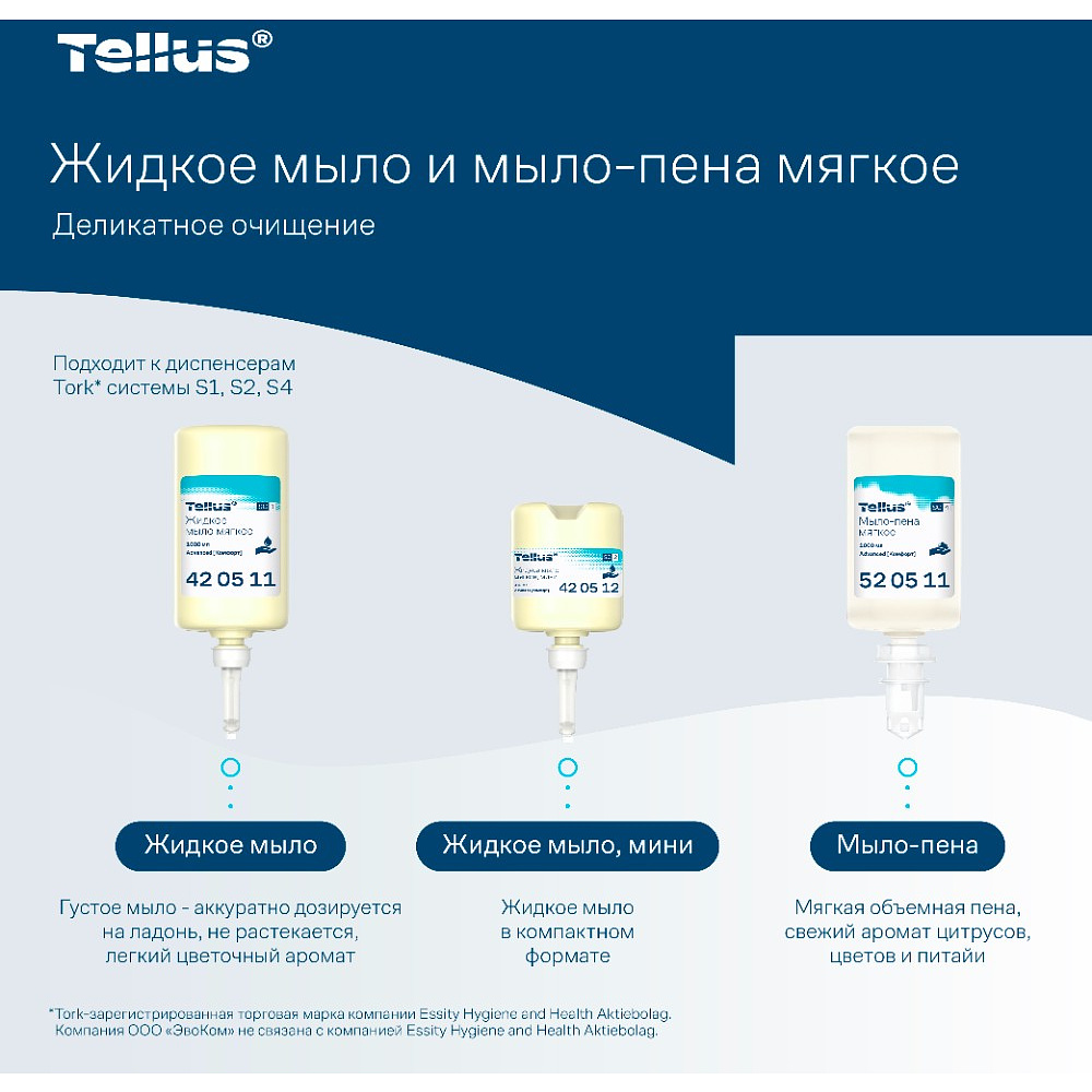 Мыло-пена Tellus Комфорт, 1 л, мягкое, SC4 - 5