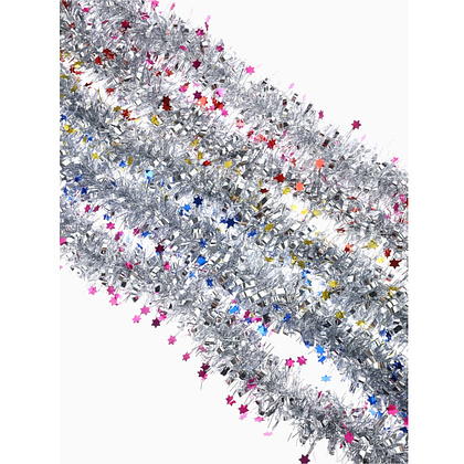 Гирлянда-мишура "Глянец звёзды", d7 см х 2 м, ассорти