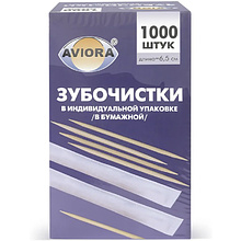 Зубочистки в индивидуальной бумажной упаковке, 1000 шт/упак