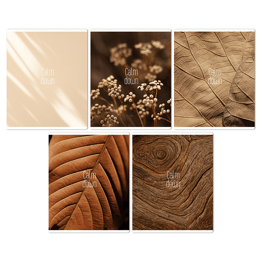 Тетрадь "Calm down", А5, 96 листов, клетка, скоба сбоку, ассорти