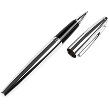 Ручка-роллер "Cross Calais Polished Chrome", 0.7 мм, серебристый, черный, стерж. черный