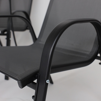 Комплект мебели садовой AksHome SUNBEAM (стол 1 шт, 6 кресел, зонт 1 шт), серый, черный - 17