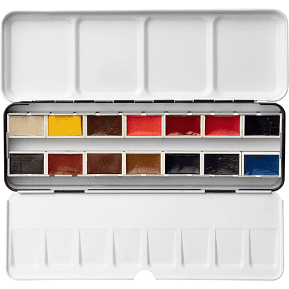 Краски акварельные "Aquarius. Mixing Palette", 14 цветов, кюветы - 2