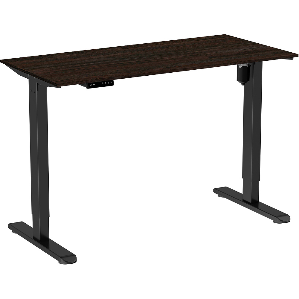 Стол с электроприводом WellDesk Light 1300x675х18 черный/дуб термо черно-коричневый (9116309+9178193)