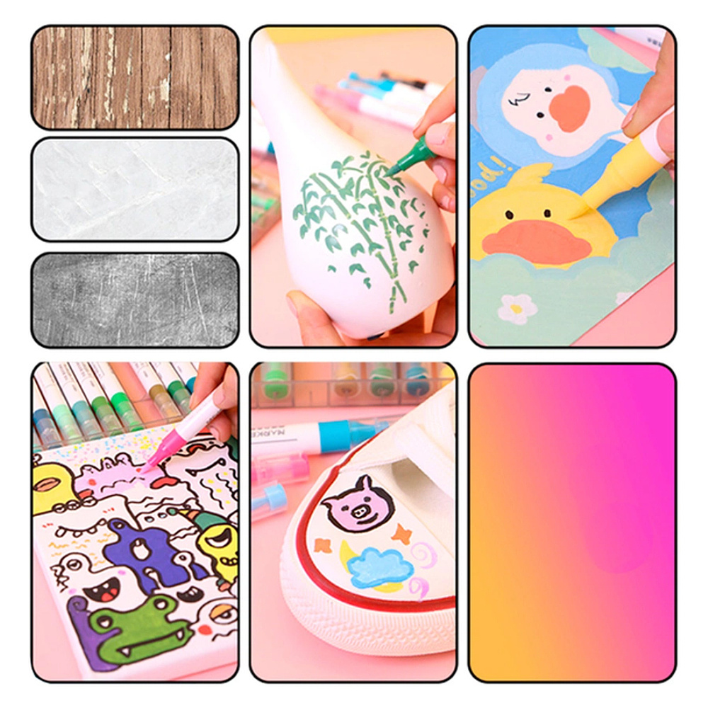 Маркеры художественные двухсторонние "Himi Miya", акриловые, набор, 24 цвета - 6