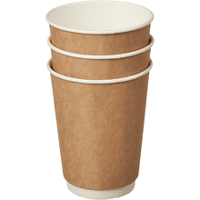 Стакан картонный 300 мл, 25 шт, 2 слоя, крафт ECO