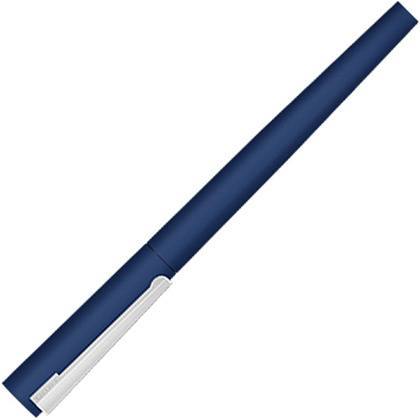 Ручка-роллер "UMA Brush R Gum", 0.7 мм, синий, серебристый, стерж. синий