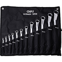 Набор ключей накидных изогнутых Deli YS EDL150012A