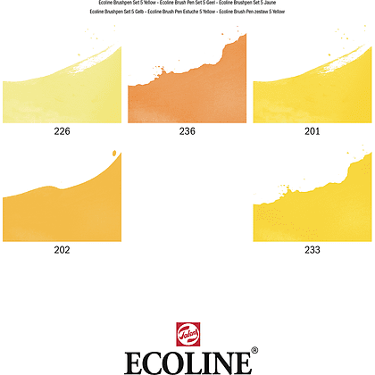 Набор акварельных маркеров "Ecoline", 5 шт., желтые - 2