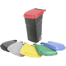 Контейнер пластиковый для мусора VILEDA "Атлас", на колесах, 100л, черный, -50%