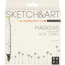 Набор двусторонних маркеров для скетчинга "Sketch&Art. Портрет", 12 цветов