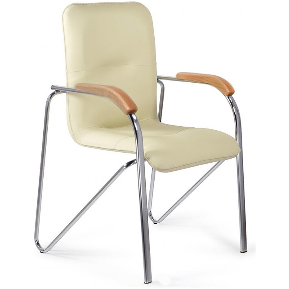 Стул для посетителей SitUp "Samba Chrome", хром, кожзам, бежевый