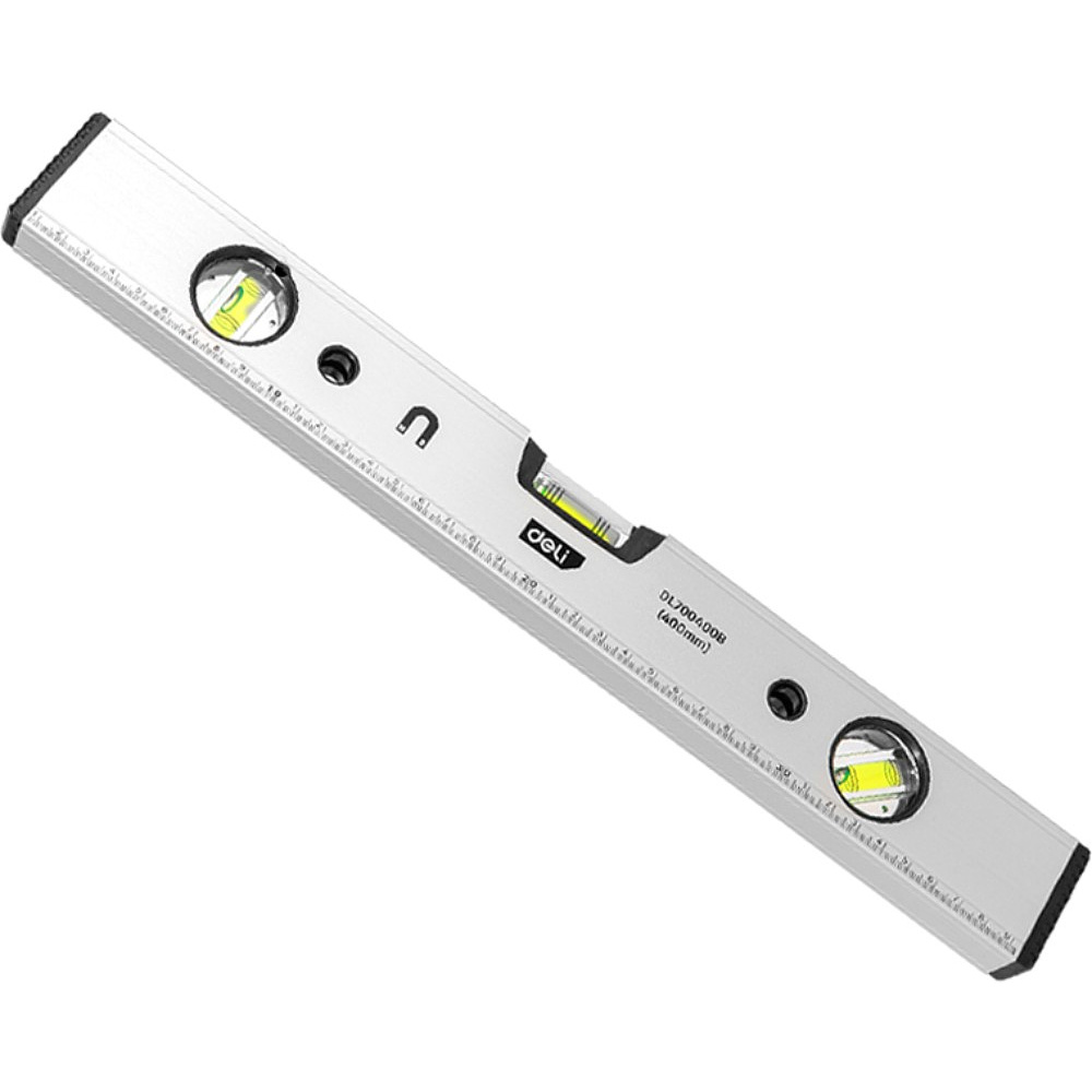 Уровень строительный Deli YS EDL700400B, 400 мм, магнит, алюминиевый сплав