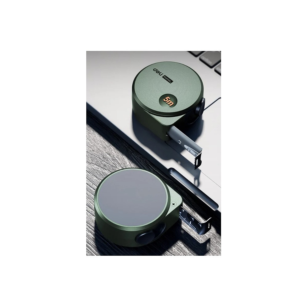 Рулетка Deli HS HT8519L, 5 м х 19 мм, Soft Touch, зеленый - 5