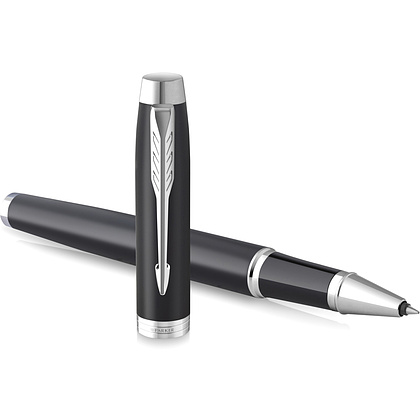 Ручка-роллер "Parker IM Essential Matte Black CT", 0.5 мм, черный, серебристый, стерж. черный - 3