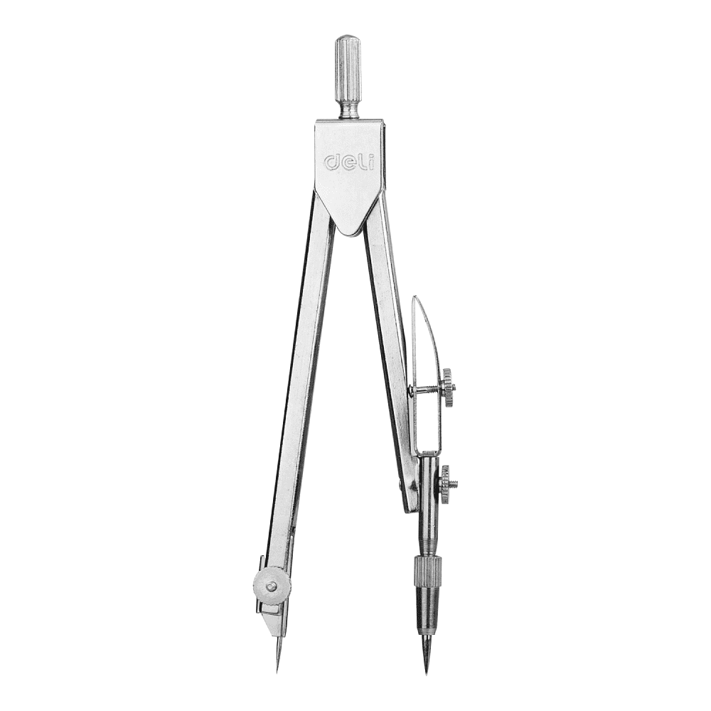 Циркуль "Deli E8601" + грифели, футляр, серебристый - 2