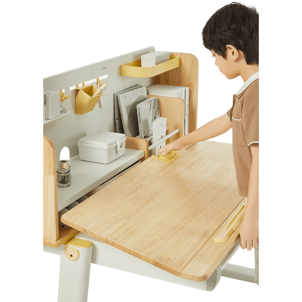 Стол Ergosmart регулируемый Galleon, 1200х700х(520-760) мм, гевея, с книжной полкой - 22