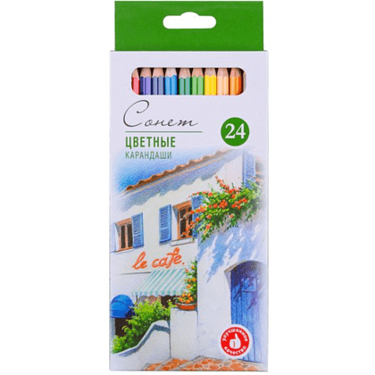 Набор цветных карандашей "Сонет", 24 цвета