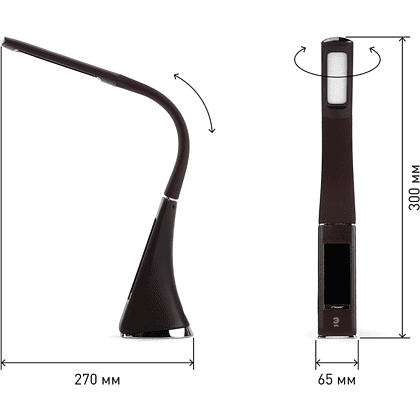 Светильник настольный ЭРА NLED-461-7W-BR, коричневый - 4