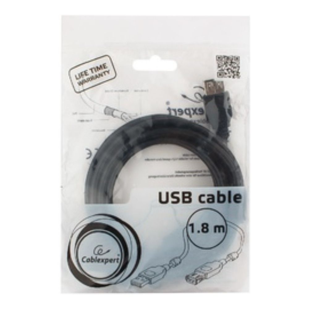 Кабель-удлинитель Cablexpert CCF2-USB2-AMAF-6 USB2.0 AM/AF, 1.8м, черный - 3