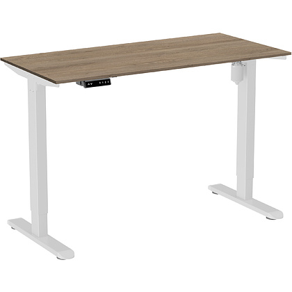 Стол с электроприводом WellDesk Light 1300x675х18 белый/дуб денвер трюфель (9116310+9072454)