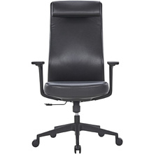 Кресло компьютерное SitZone CH-366A, натуральная кожа, алюминий, черный 