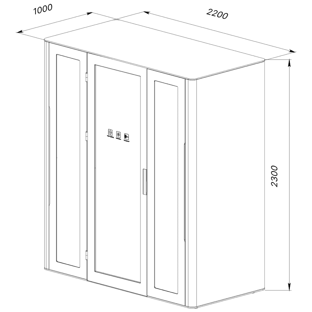 Кабина двухместная Capsula DUO NEW Comfort, глухая стенка, светлый войлок - 4