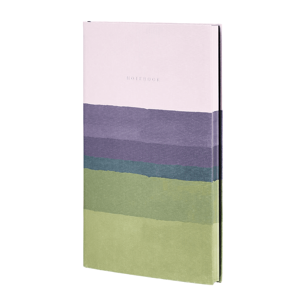 Блокнот "Stripes mauve", А5, 96 листов, линейка, розовый, зеленый, срез разноцветный - 3