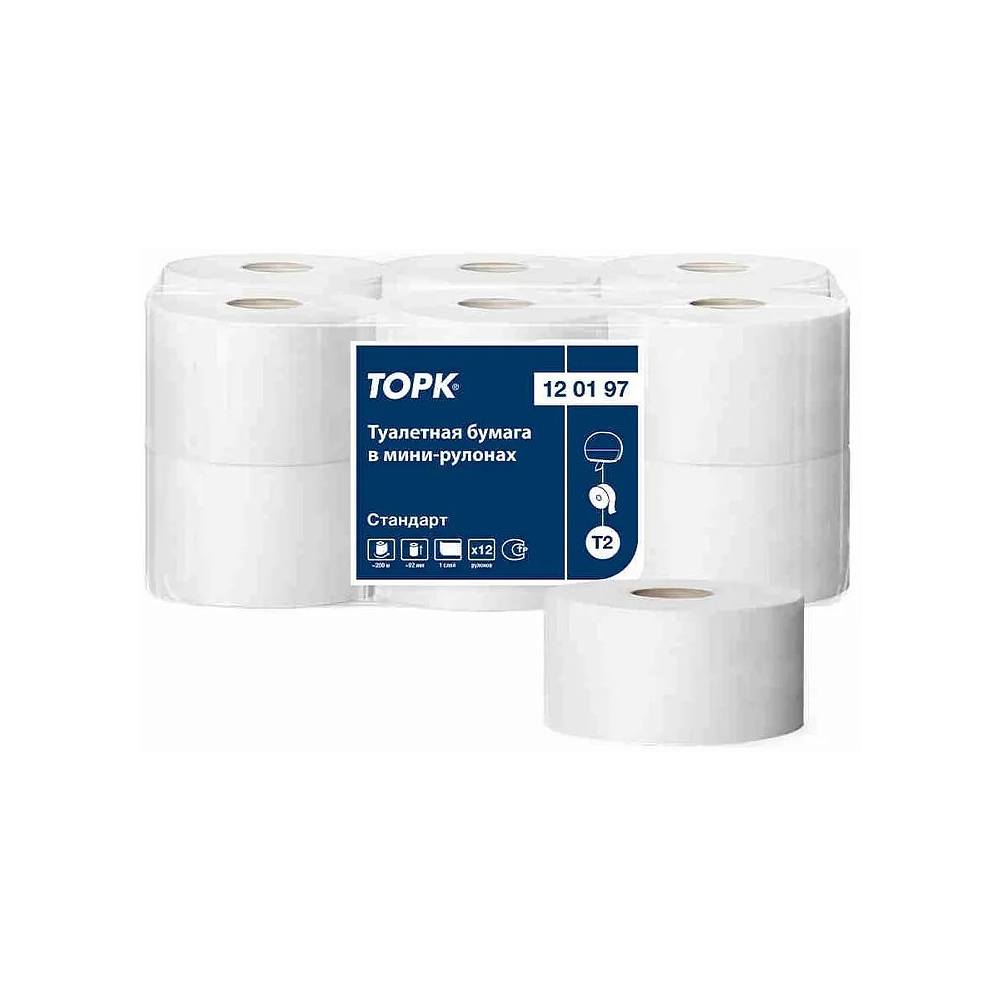 Бумага туалетная Tellus Стандарт ТP2, в мини рулоне, 200 м, 1 слой - 2