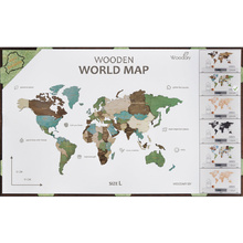 Пазл деревянный "Карта мира", L 3139
